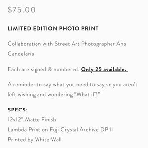 What Do You Wish You Said - My Life in Yellow Signed Print